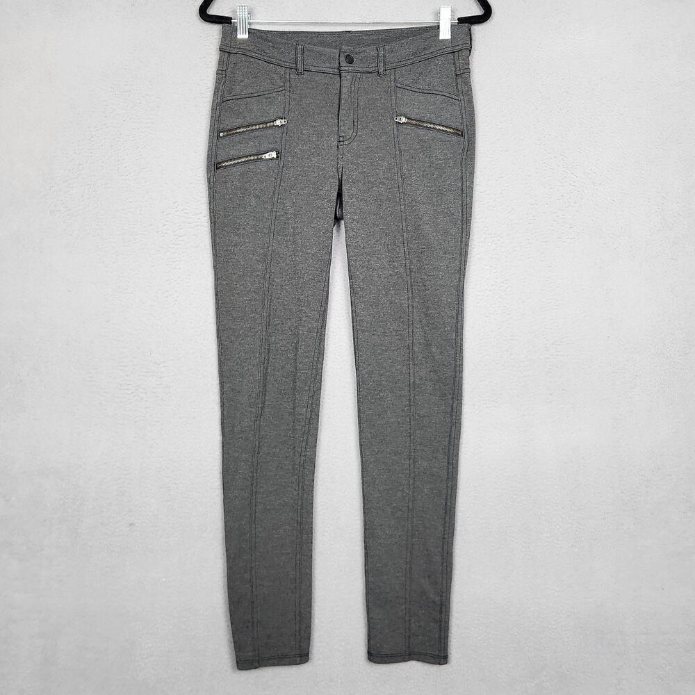 Athleta Cargo Pants Womens 6 Gray Zip Pocket Slim Ankle Stretch Moto Fall 16